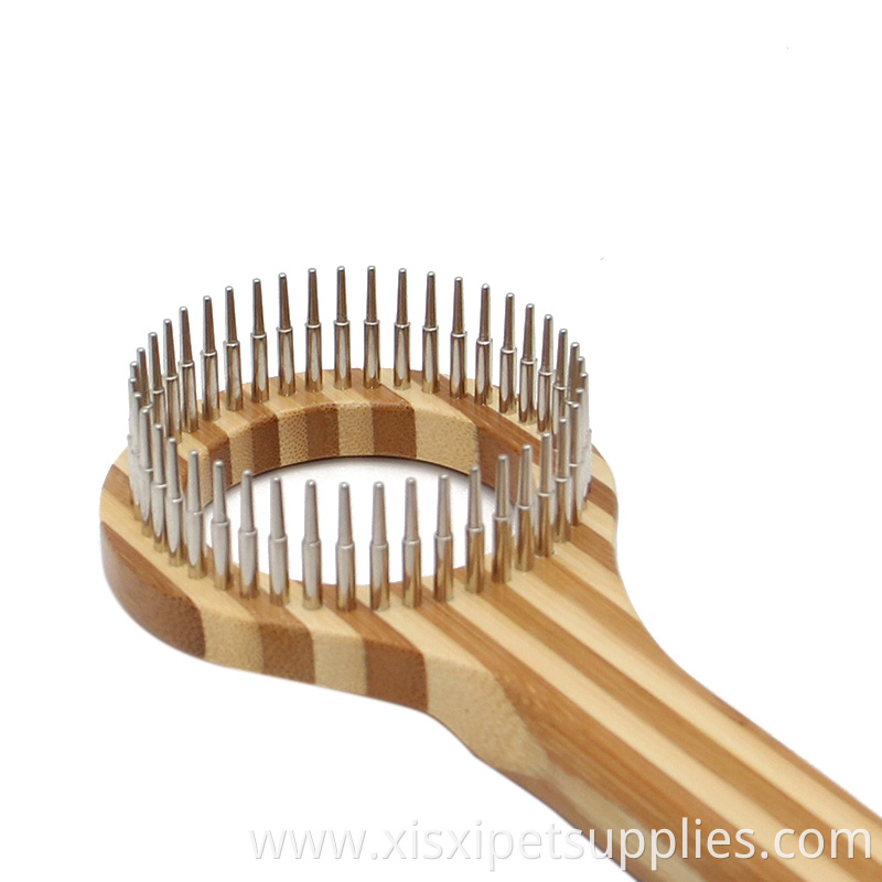 Factory Wholesale New Design Luxury Bamboo Wooden Handle Pet Cat Dog Grooming Massage Hair Comb